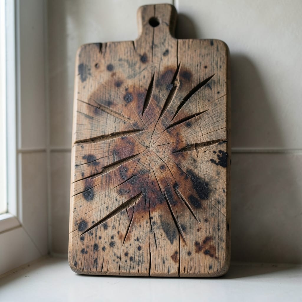 The wooden cutting board