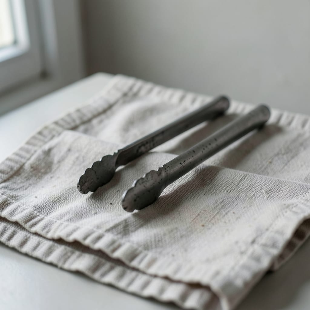 The metal tongs