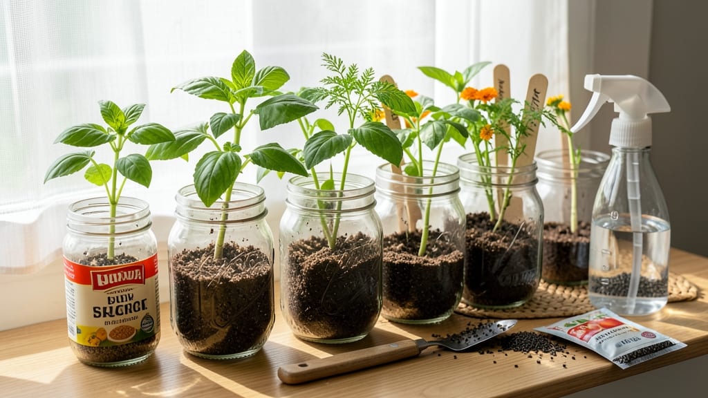 Seed Starting Old Jars: Zero-Waste Greenhouse for Seedlings
